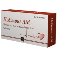 Небилонг АМ таблетки 5мг+5мг 30шт миниатюра фото №2