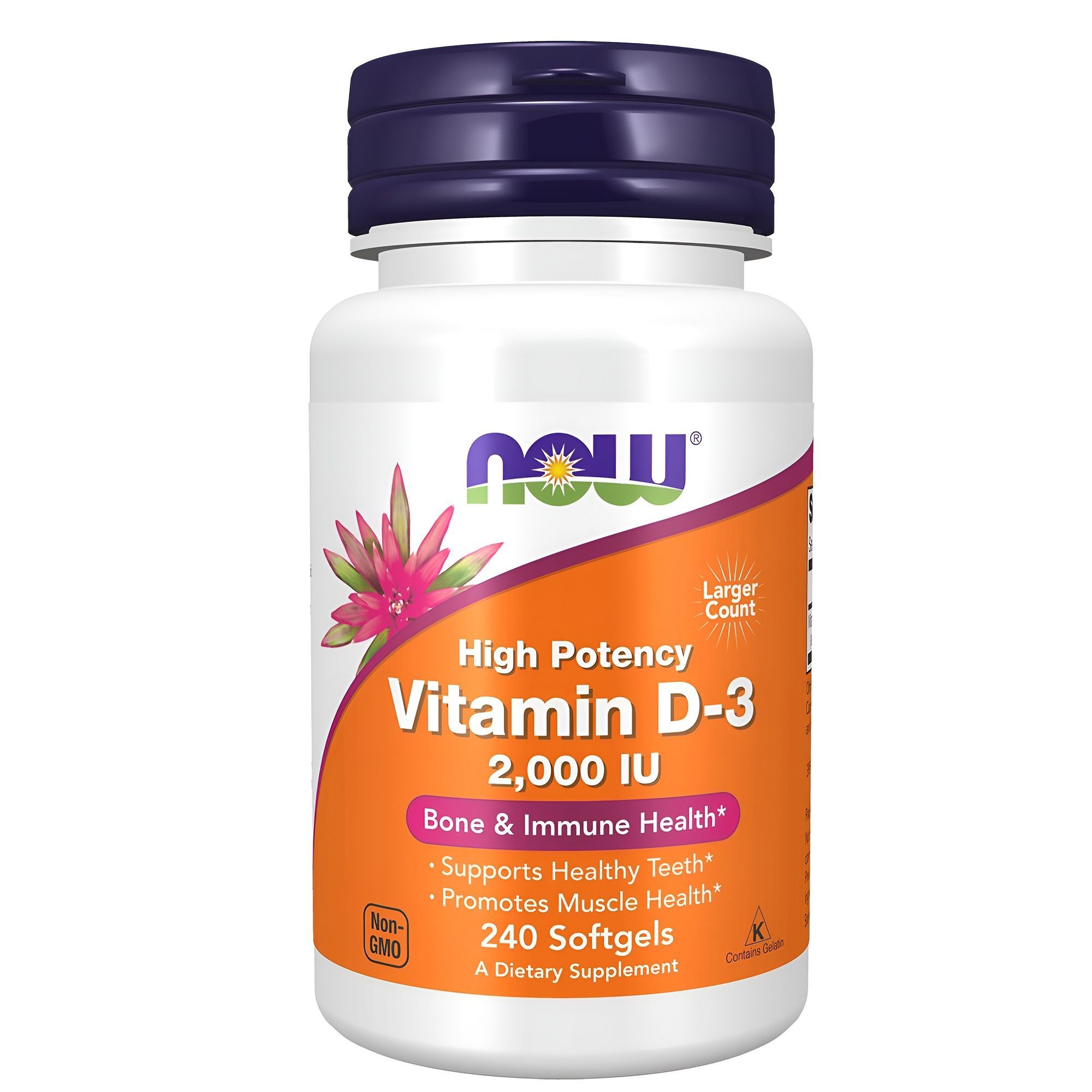 Изображение товара Витамин D3 высокоэффективный Now 2000 МЕ капсулы 240 шт США