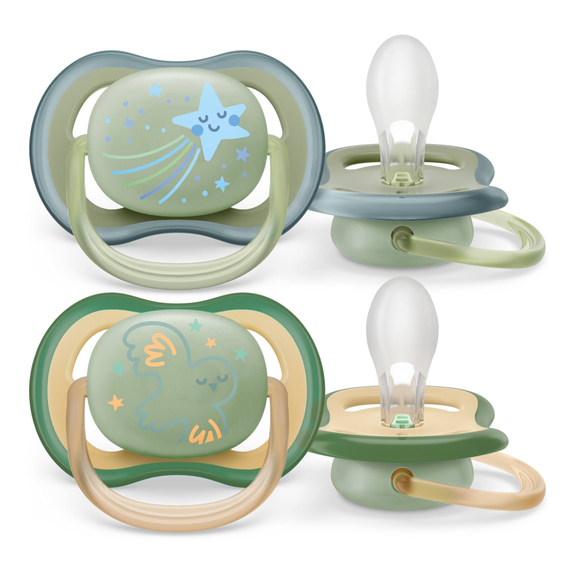 Изображение товара Соска-пустышка ортодонтическая Philips Avent Ultra Air Night 0-6 мес.