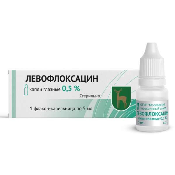 Изображение товара Левофлоксацин капли глазные 0,5% 5мл - препарат для лечения инфекций глаз