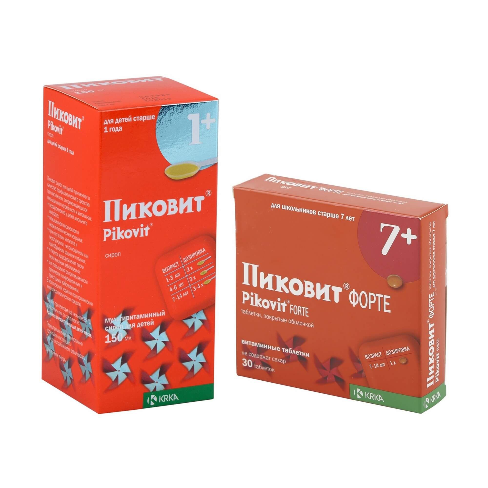 Изображение товара 1X Пиковит Форте таблетки п/о плен. 30шт + 1X Пиковит сироп детский от 1 года 150мл