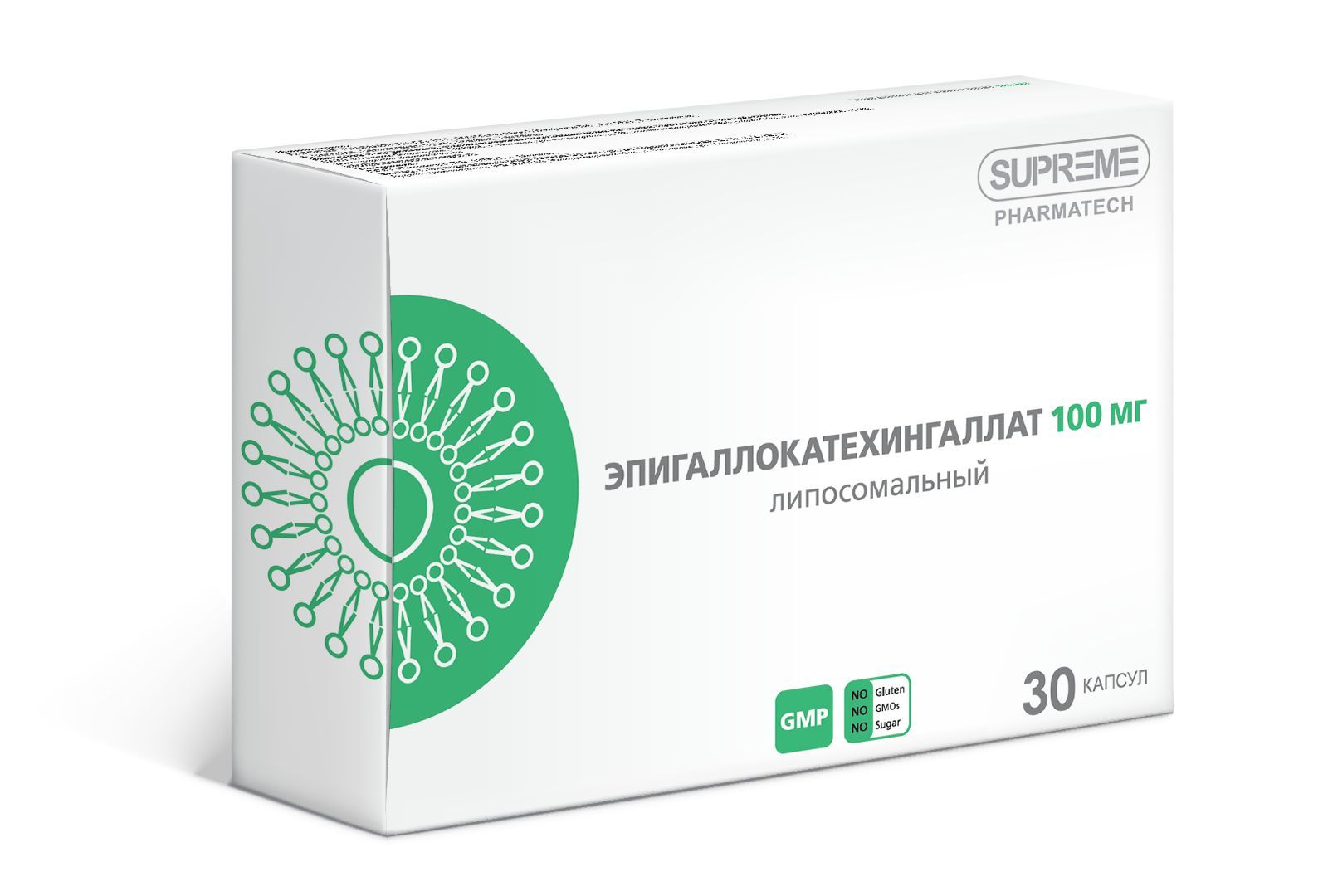 Изображение товара Эпигаллокатехингаллат липосомальный Supreme Pharmatech капсулы 548мг 30шт