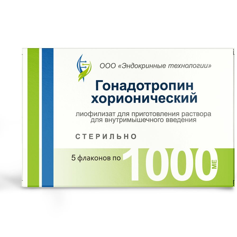 Изображение товара Гонадотропин хорионический лиофилизат 1000 МЕ для инъекций 5 шт