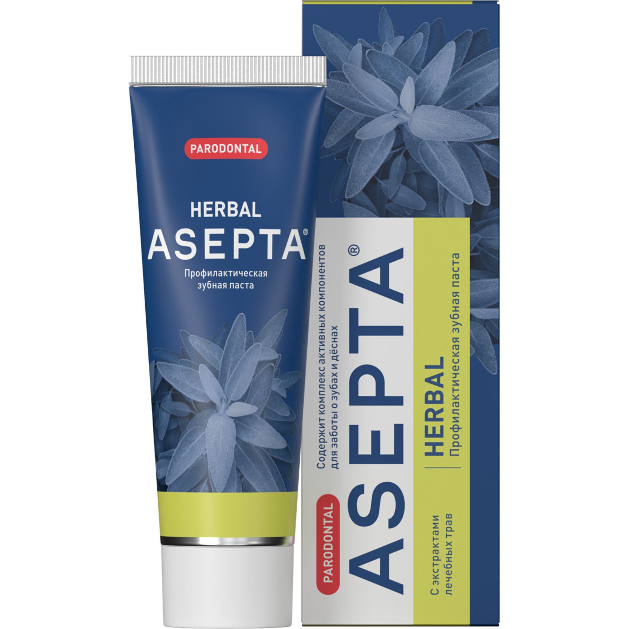 Изображение товара Паста зубная профилактическая лечебные травы Асепта 75мл