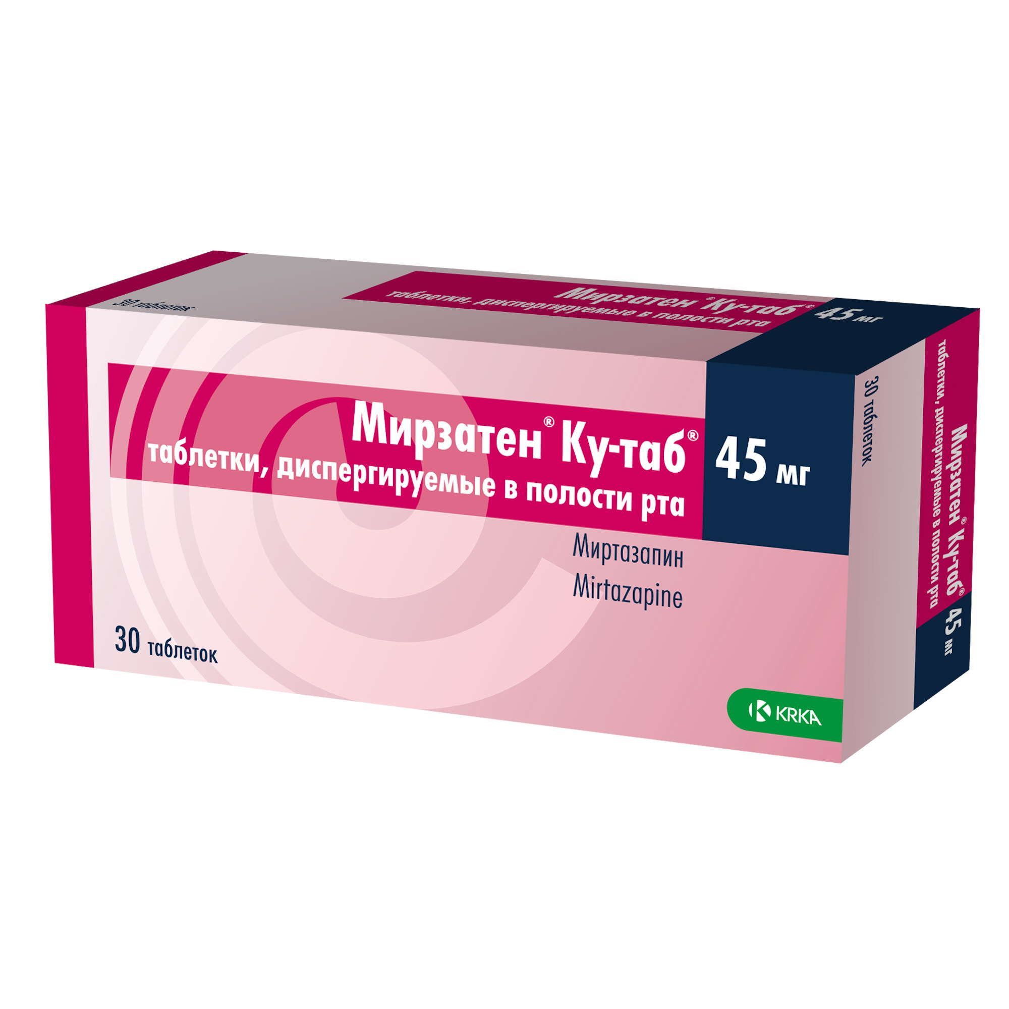 Изображение товара Мирзатен Ку-таб таблетки диспергируемые 45мг 30шт