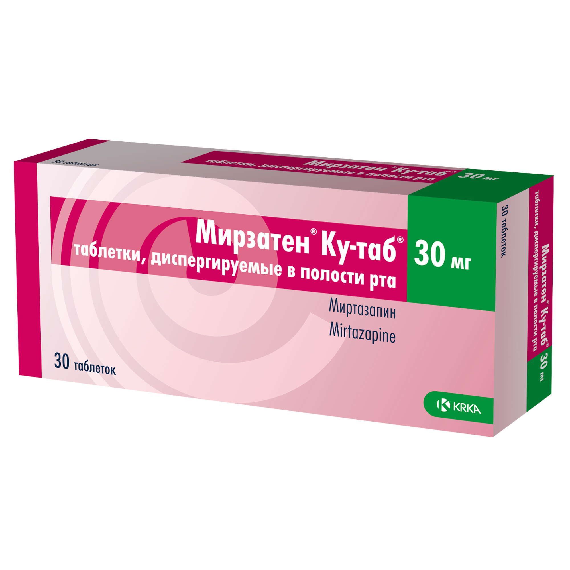 Изображение товара Мирзатен Ку-таб таблетки диспергируемые 30мг 30шт