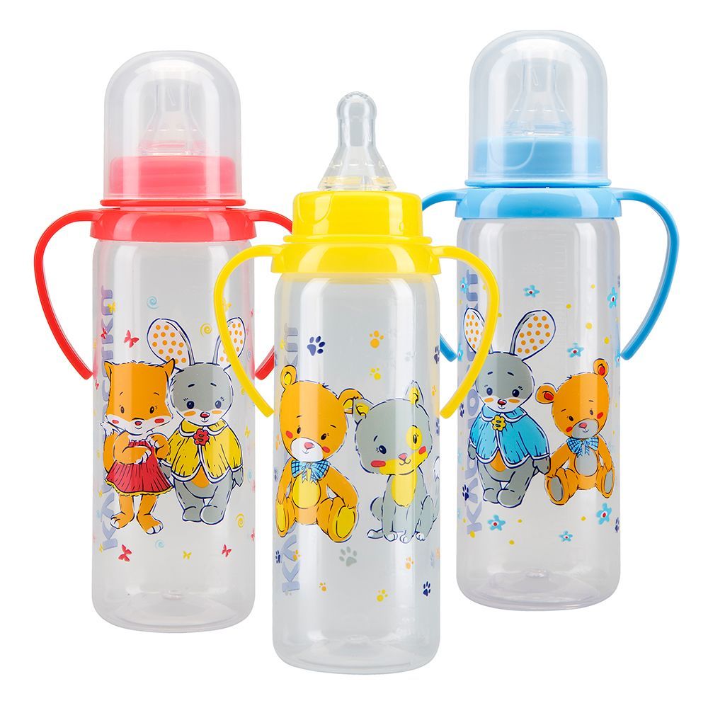 Изображение товара Бутылочка с силиконовой соской и ручками 250мл Курносики для 6+ месяцев