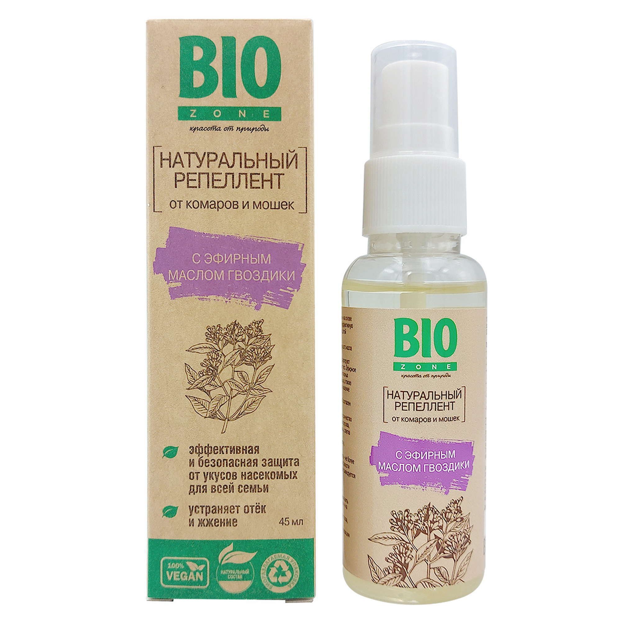 Изображение товара Масло для тела с эфирным маслом гвоздики Антикомарин BioZone/БиоЗон фл. 45мл