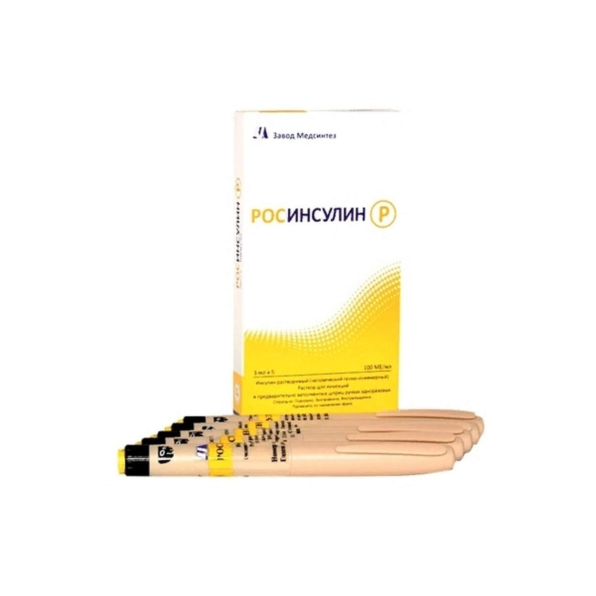 Изображение товара Росинсулин Р Медсинтез раствор для инъекций картридж в шприц-ручке Росинсулин КомфортПен 100МЕ/мл 3мл 5шт