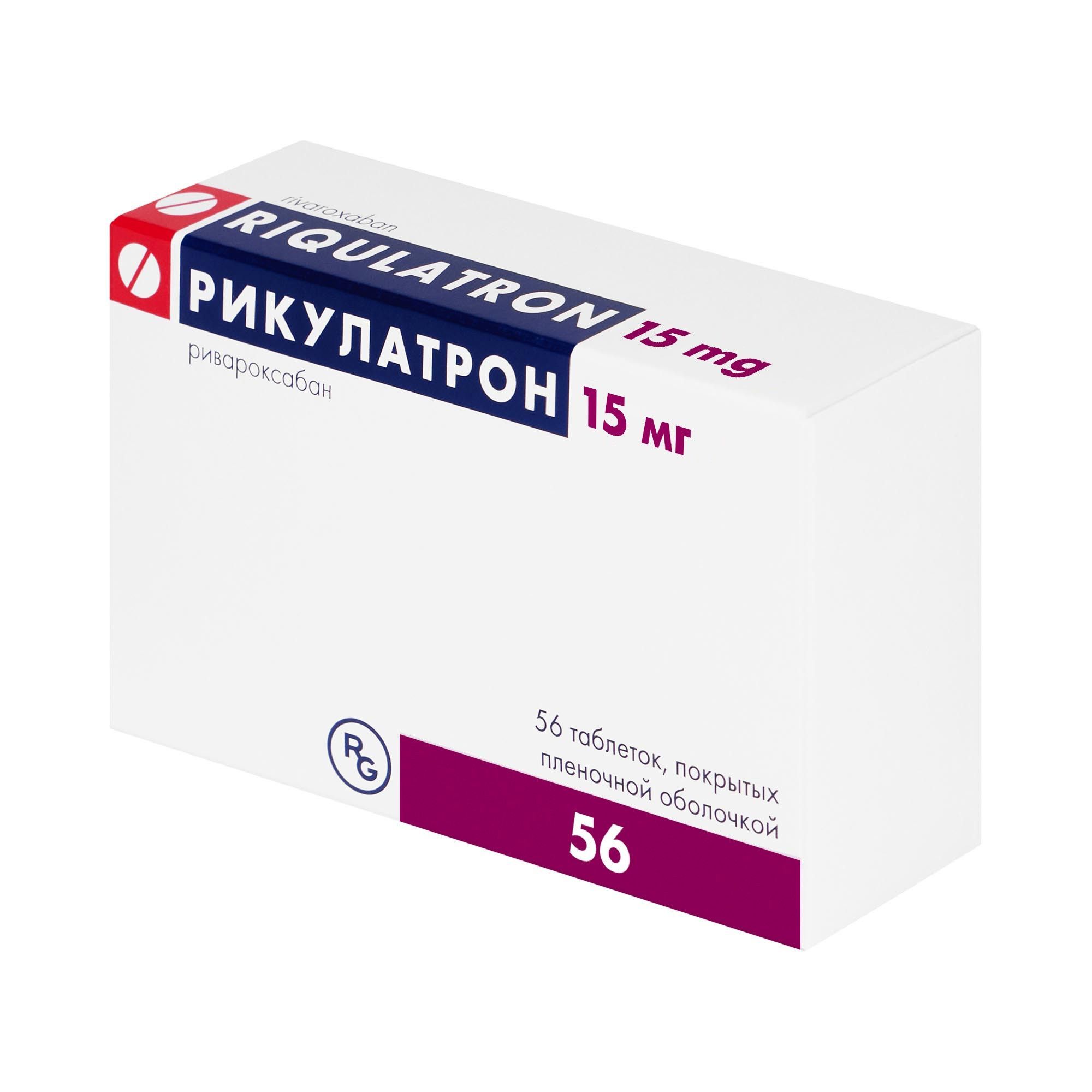 Изображение товара Рикулатрон таблетки п/о плен. 15мг 56шт