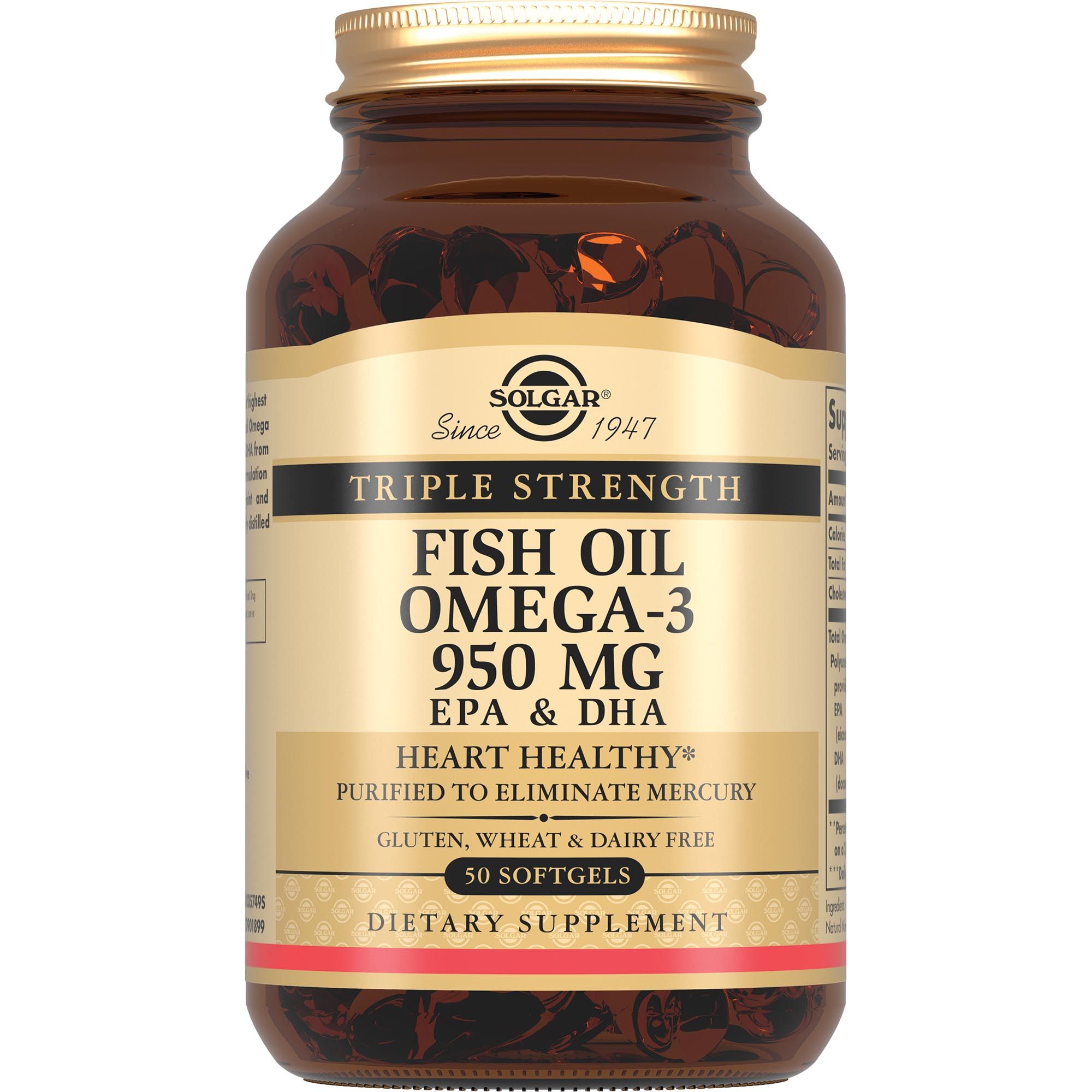 Изображение товара Омега-3 тройная ЭПК и ДГК Solgar 950мг 50 капсул для сердца и мозга
