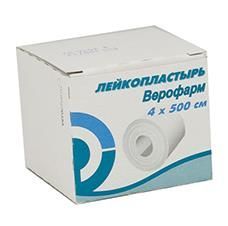 Изображение товара Лейкопластырь на тканевой основе Верофарм 4х500см фиксирующий для раневых повязок