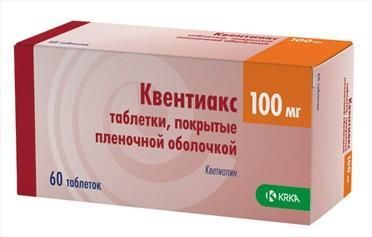 Изображение товара Квентиакс таблетки 100 мг 60 шт антипсихотик для шизофрении и биполярного расстройства
