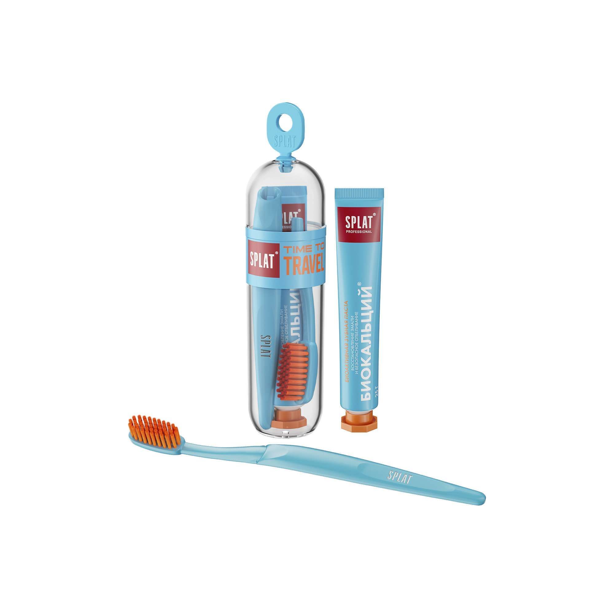 Изображение товара Набор дорожный Splat/Сплат: Паста зубная биокальций 25г+Щетка зубная средней жесткости