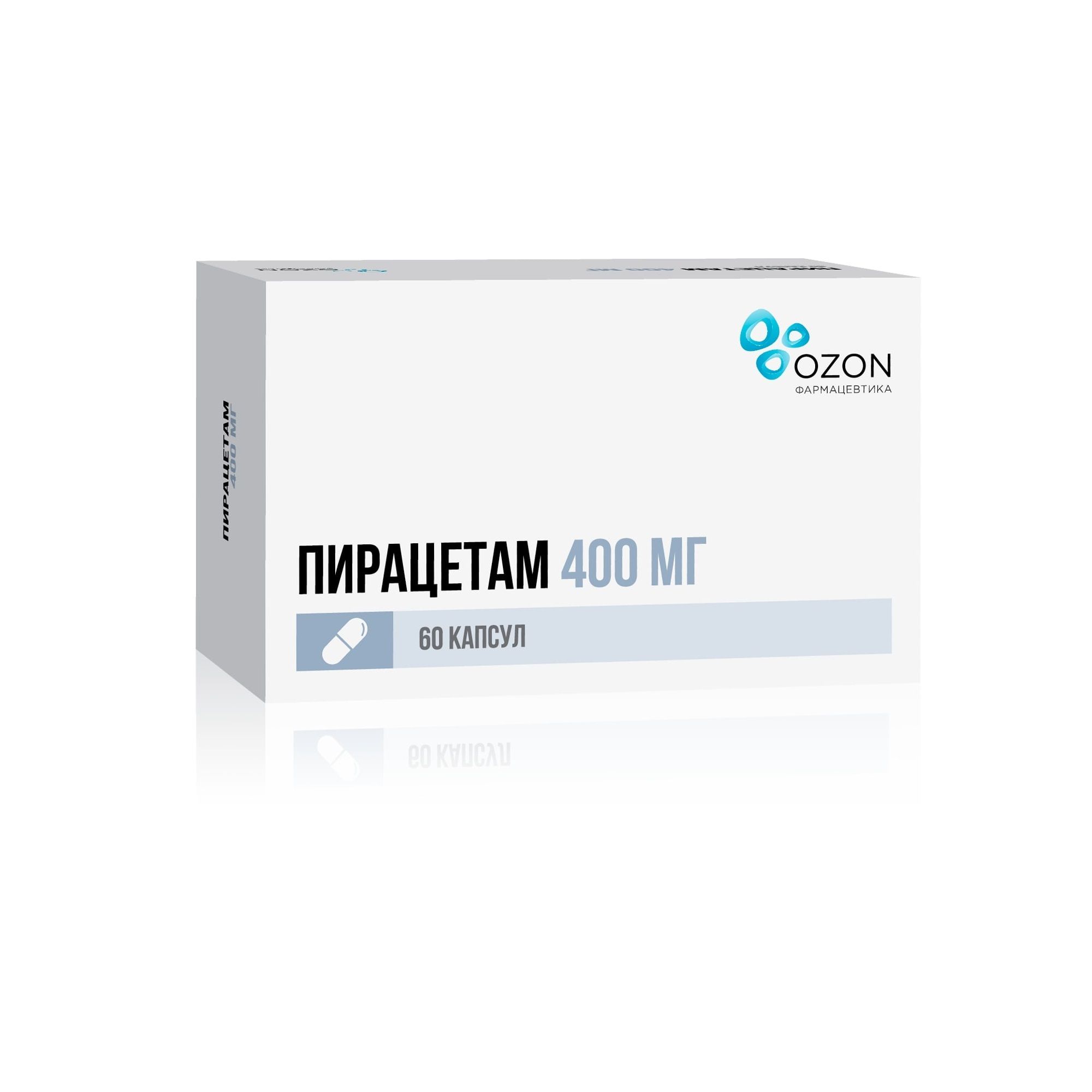 Изображение товара Пирацетам капсулы 400 мг 60 шт ноотропное средство для улучшения памяти и кровообращения мозга