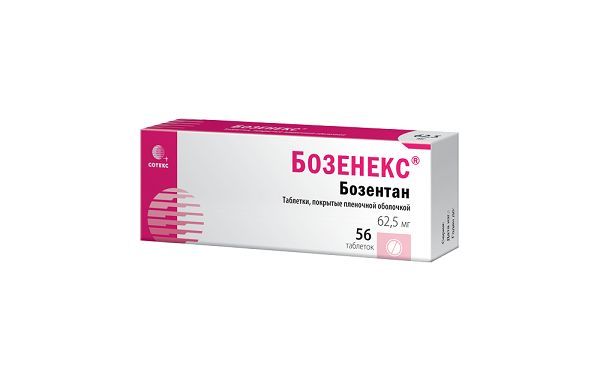 Изображение товара Бозенекс таблетки 62,5 мг 56 шт для лечения легочной гипертензии