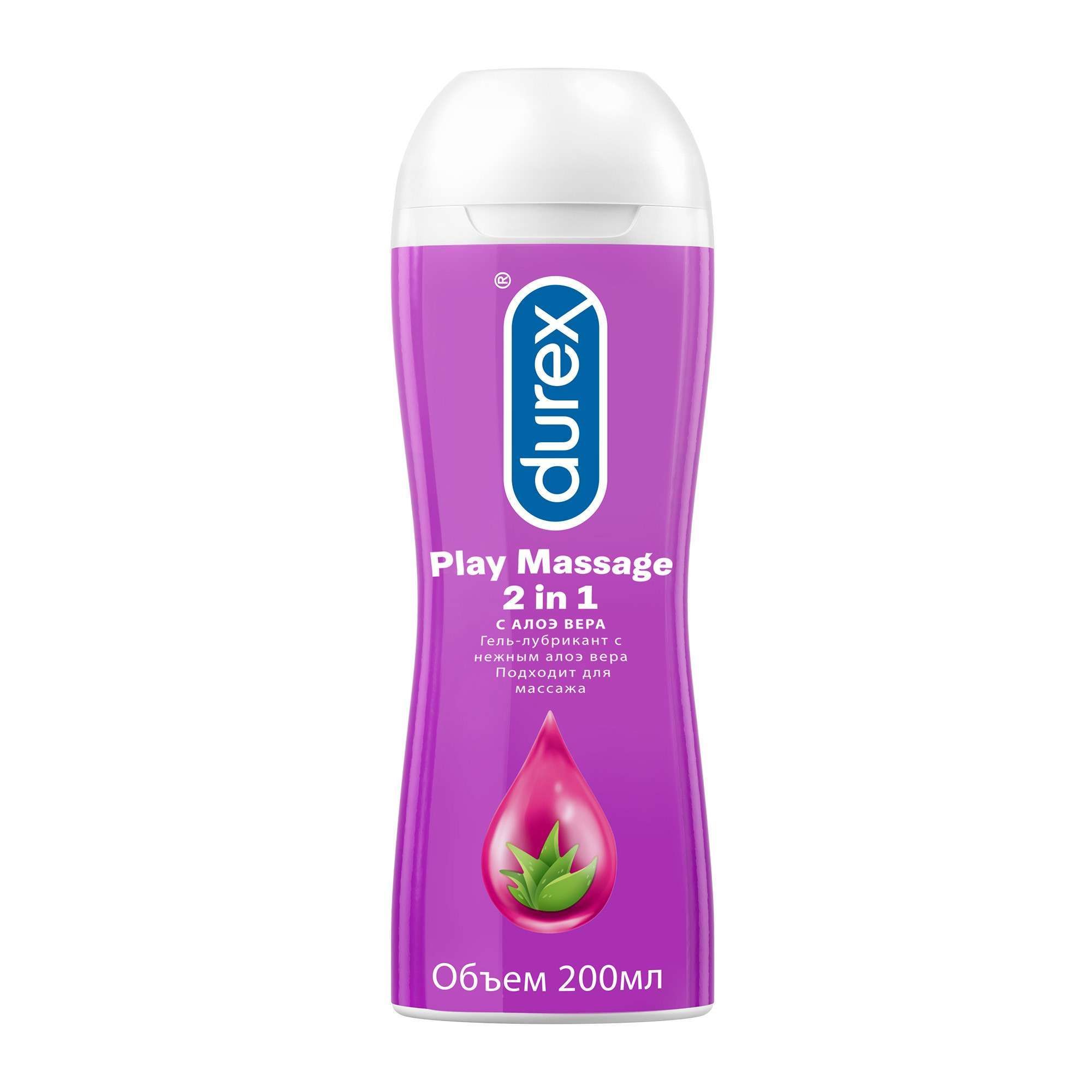 Изображение товара Гель-смазка 2 в 1 Aloe vera Play Massage Durex/Дюрекс фл. 200мл