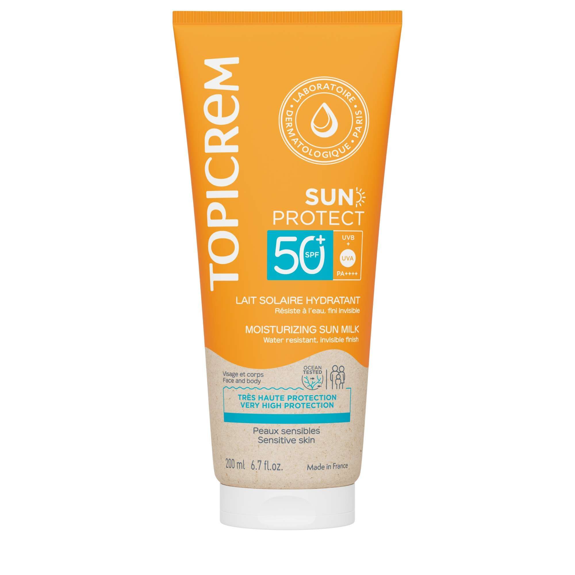 Изображение товара Солнцезащитное увлажняющее молочко SPF50+ Sun Protect Topicrem 200мл