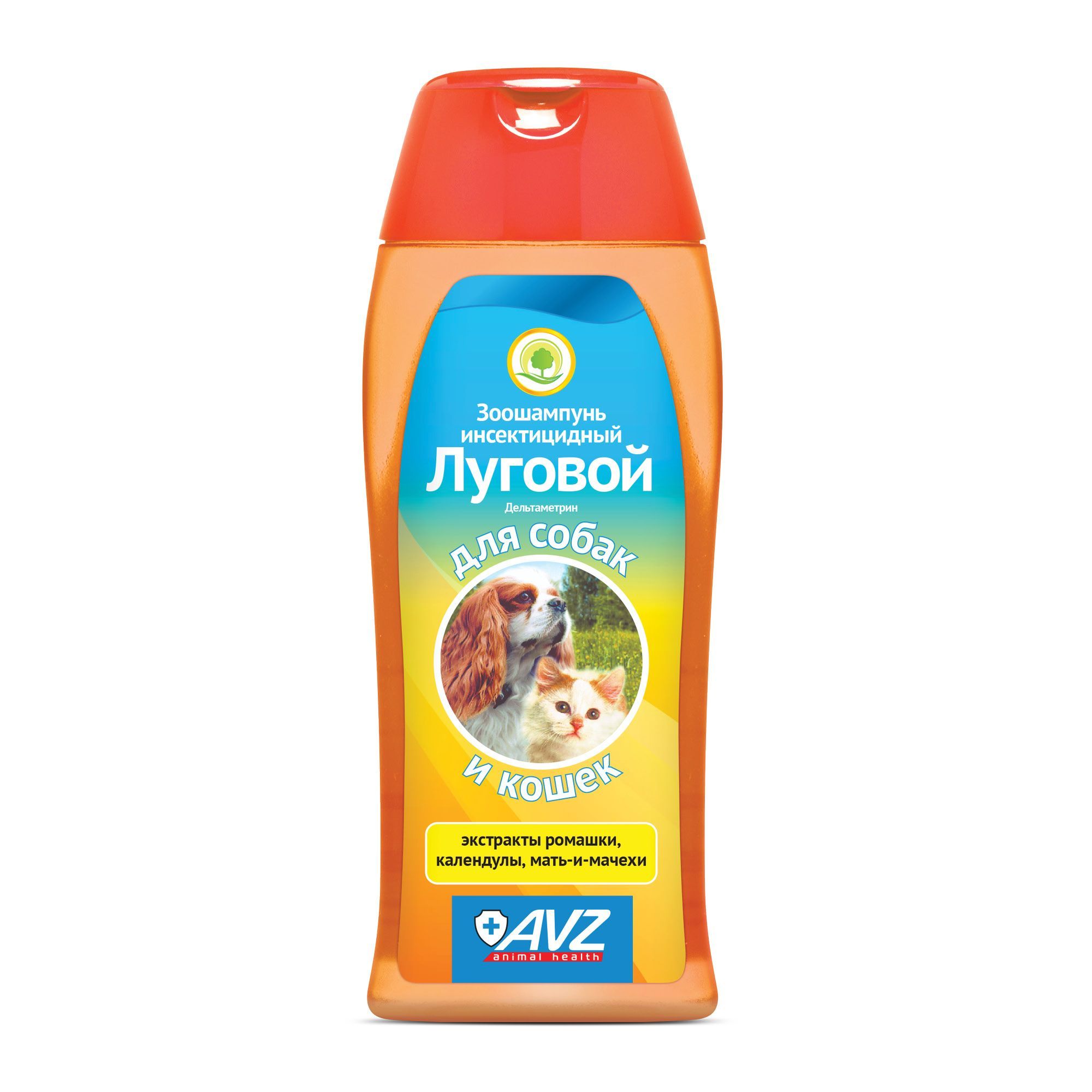 Изображение товара АВЗ Луговой Шампунь для собак и для кошек инсектицидный фл. 270мл