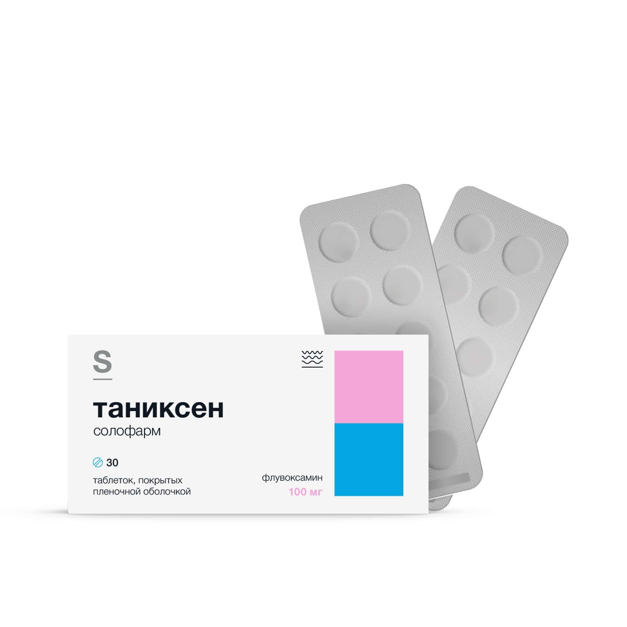 Изображение товара Таниксен СОЛОфарм таблетки 100 мг, 30 шт - антидепрессант для лечения депрессии и ОКР