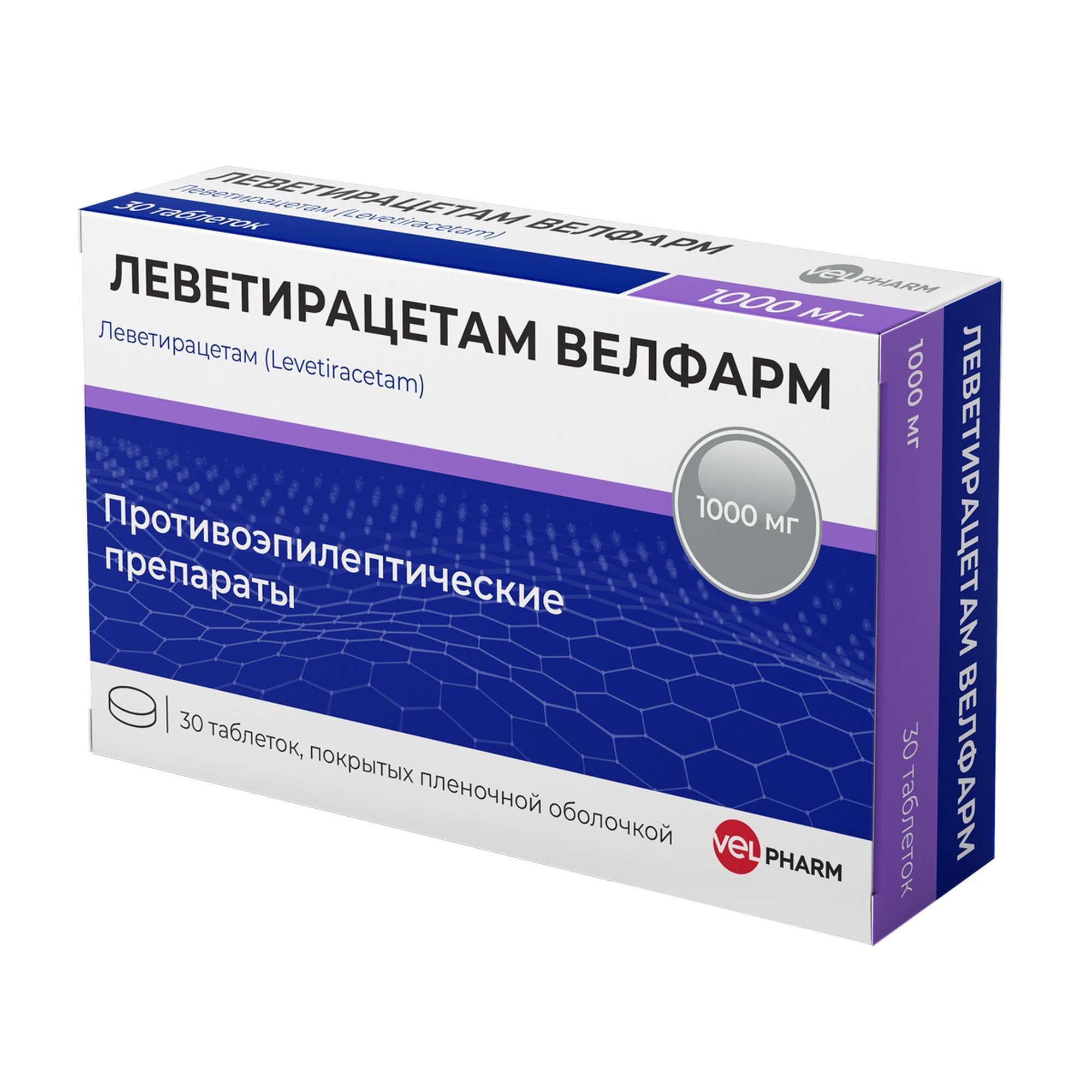 Изображение товара Леветирацетам Велфарм таблетки п/о плен. 500мг 30шт