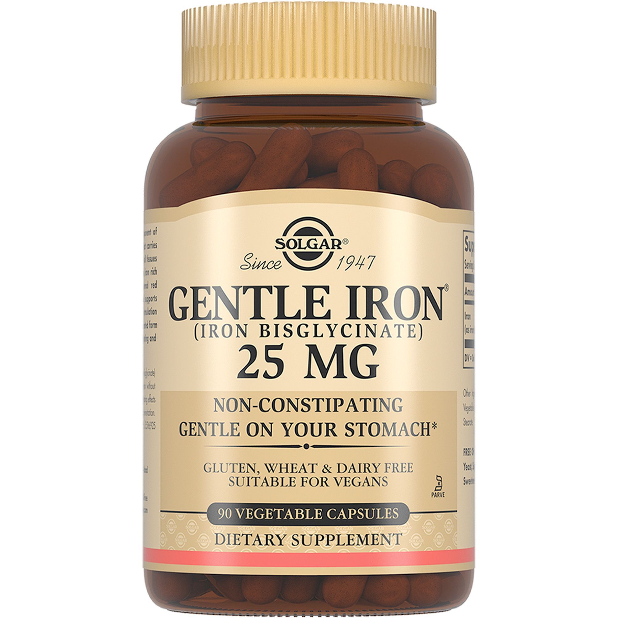 Изображение товара Джентал Айрон капсулы для восполнения железа 25мг 90 шт Solgar