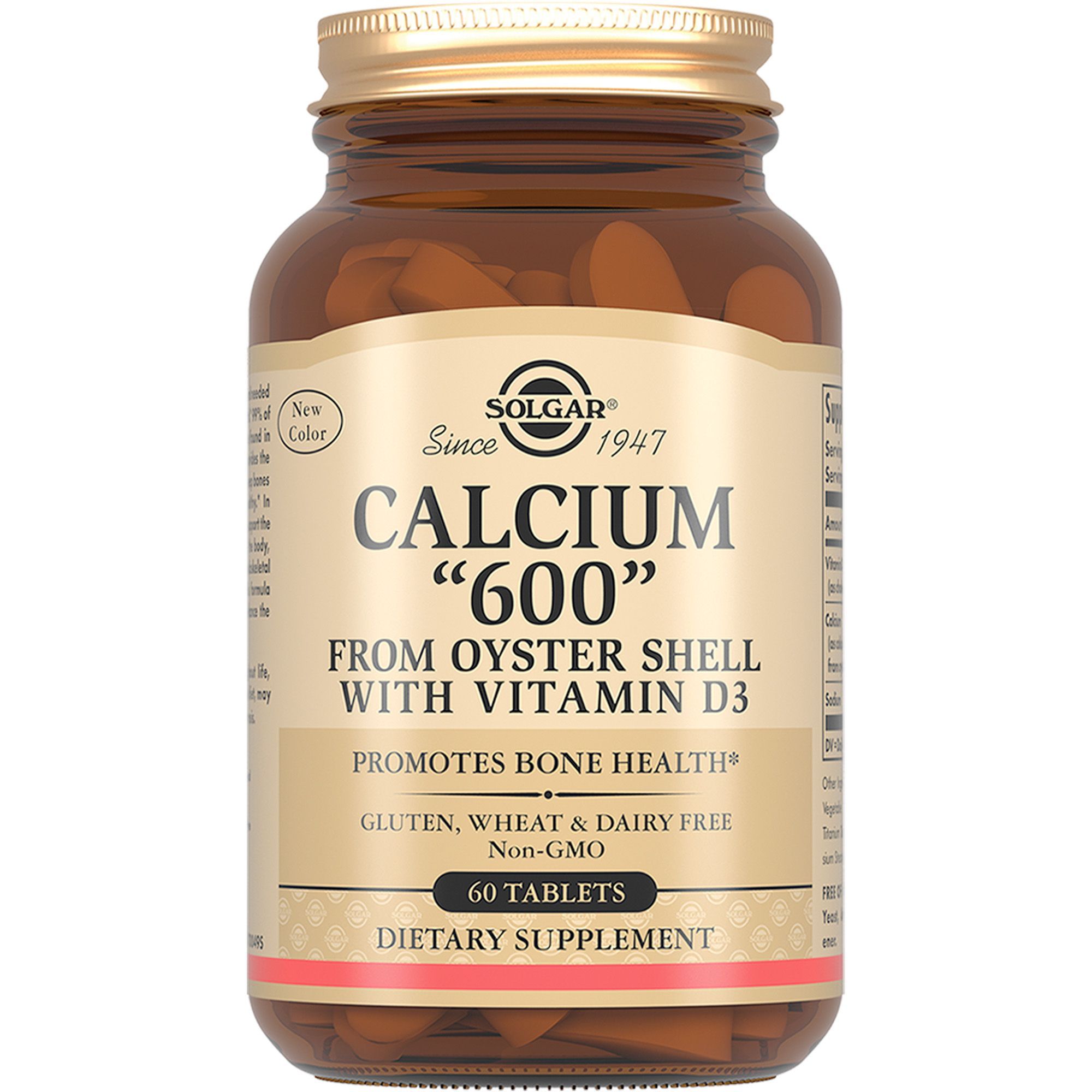 Изображение товара Кальций 600 из раковин устриц Solgar - таблетки для костей и здоровья, 60 шт