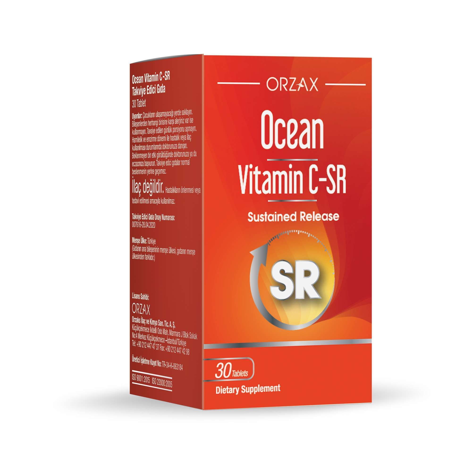 Изображение товара Витамин С-SR Ocean Orzax таблетки п/о 1330мг 30 шт - укрепление иммунитета и здоровье сосудов