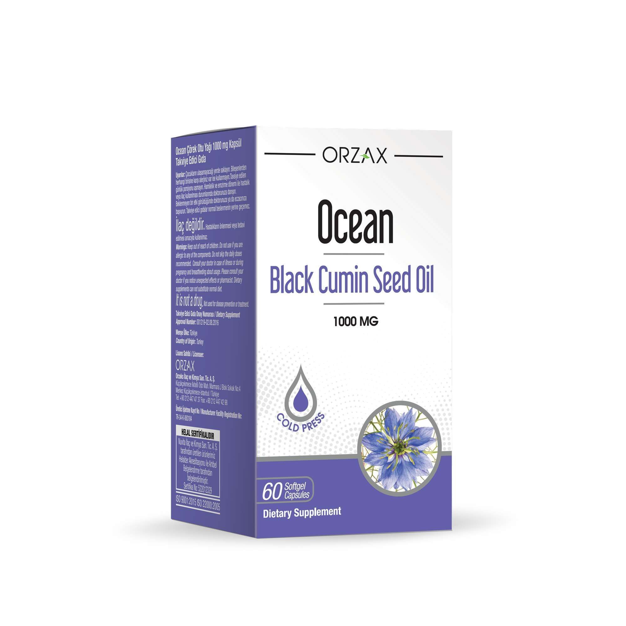 Изображение товара Масло семян черного тмина Ocean Orzax/Орзакс капсулы 1000мг 60шт