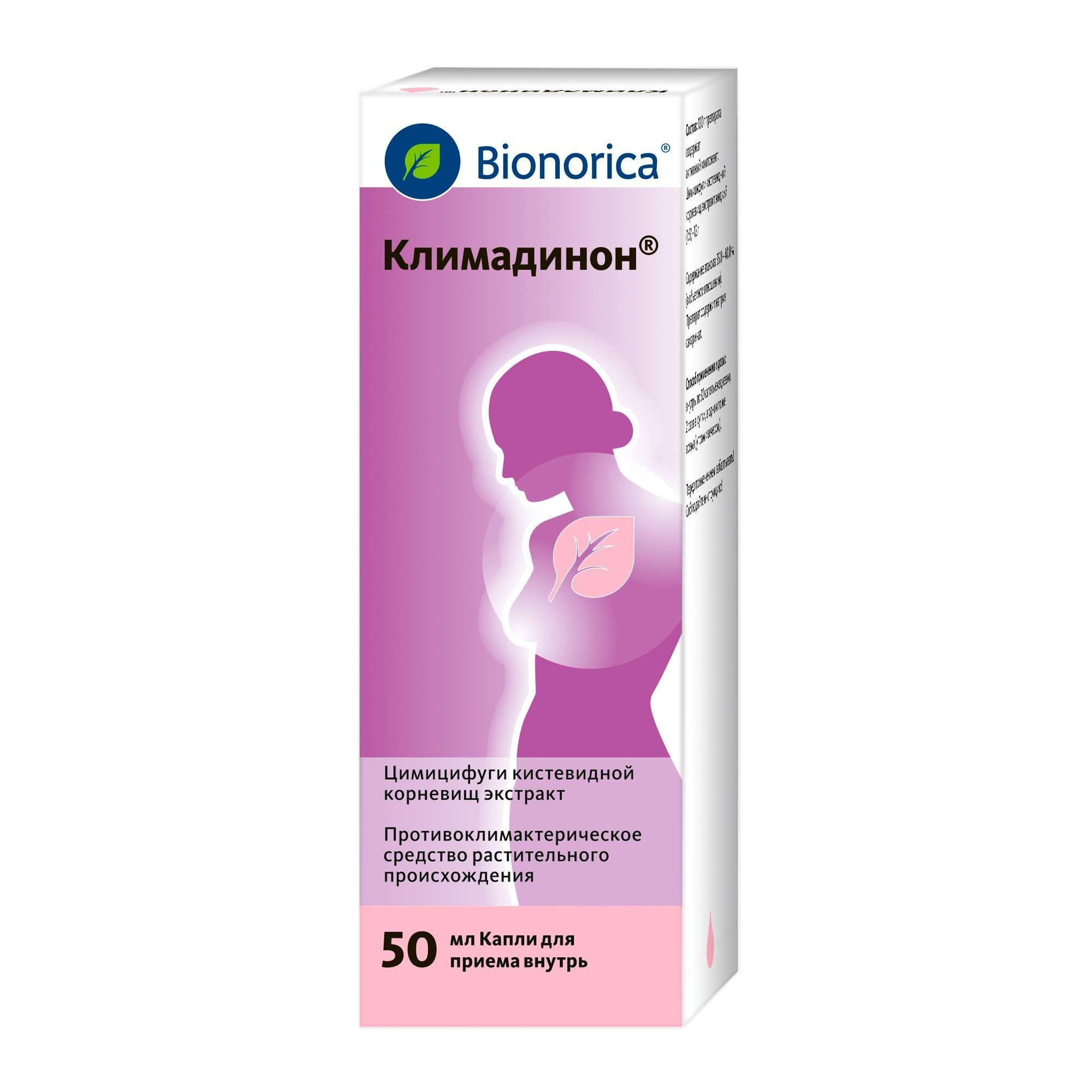 Изображение товара Климадинон капли 50 мл для облегчения симптомов менопаузы растительного происхождения