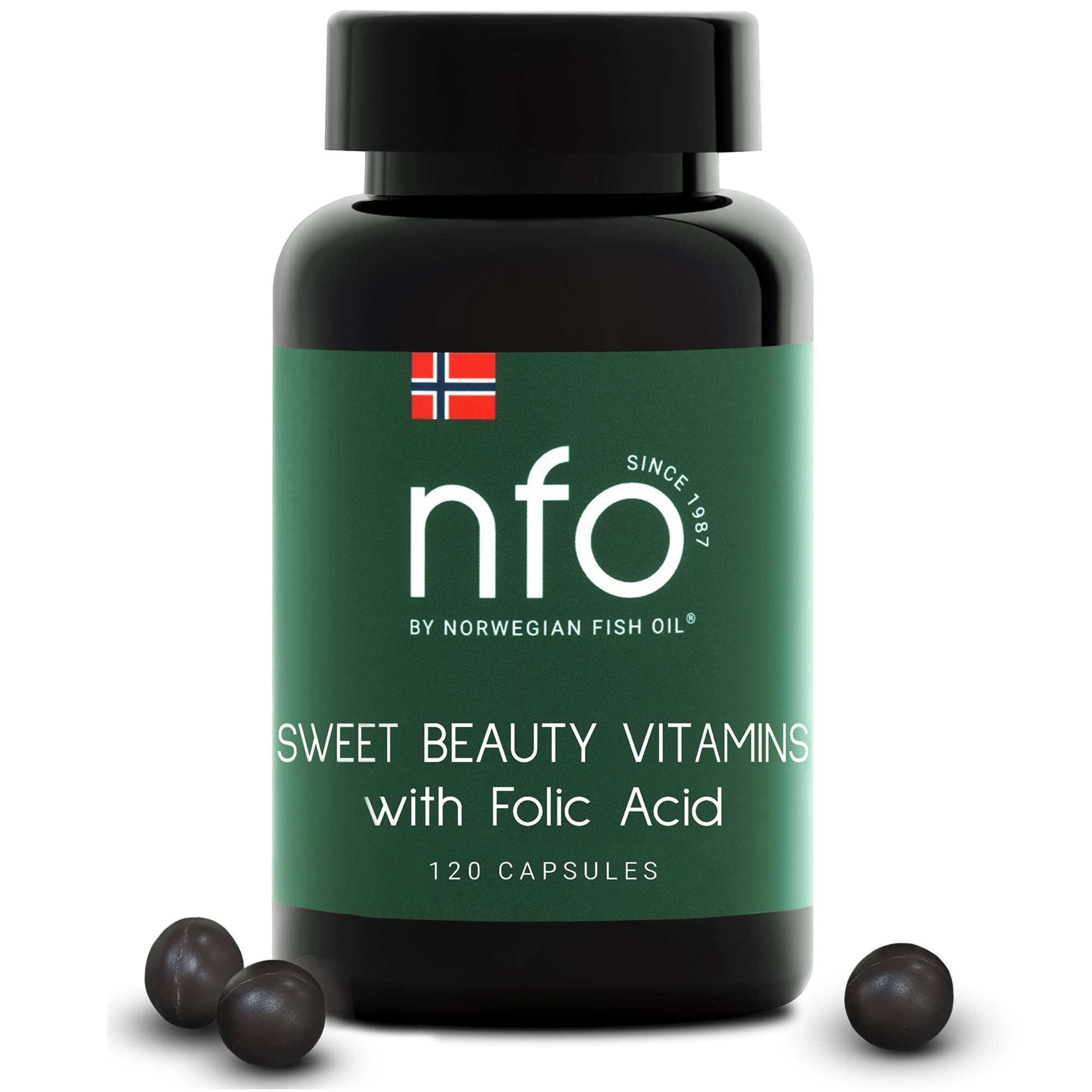 Изображение товара Свит Бьюти витамины с фолиевой кислотой NFO/Норвегиан фиш оил капсулы 500мг 120шт