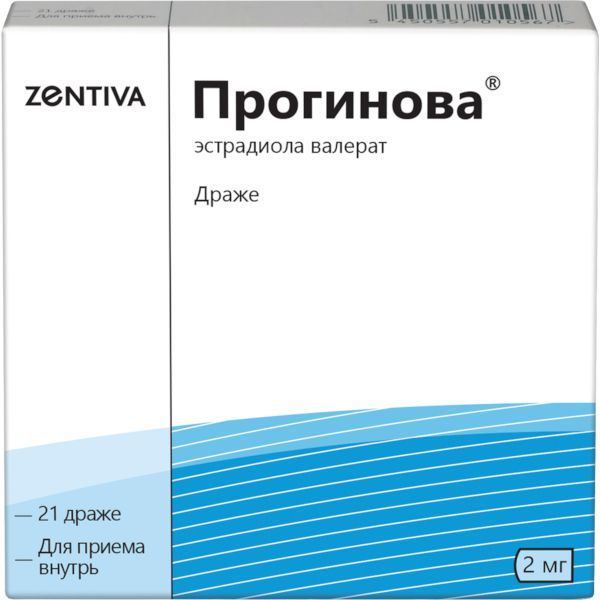 Изображение товара Прогинова драже 2 мг для заместительной гормональной терапии