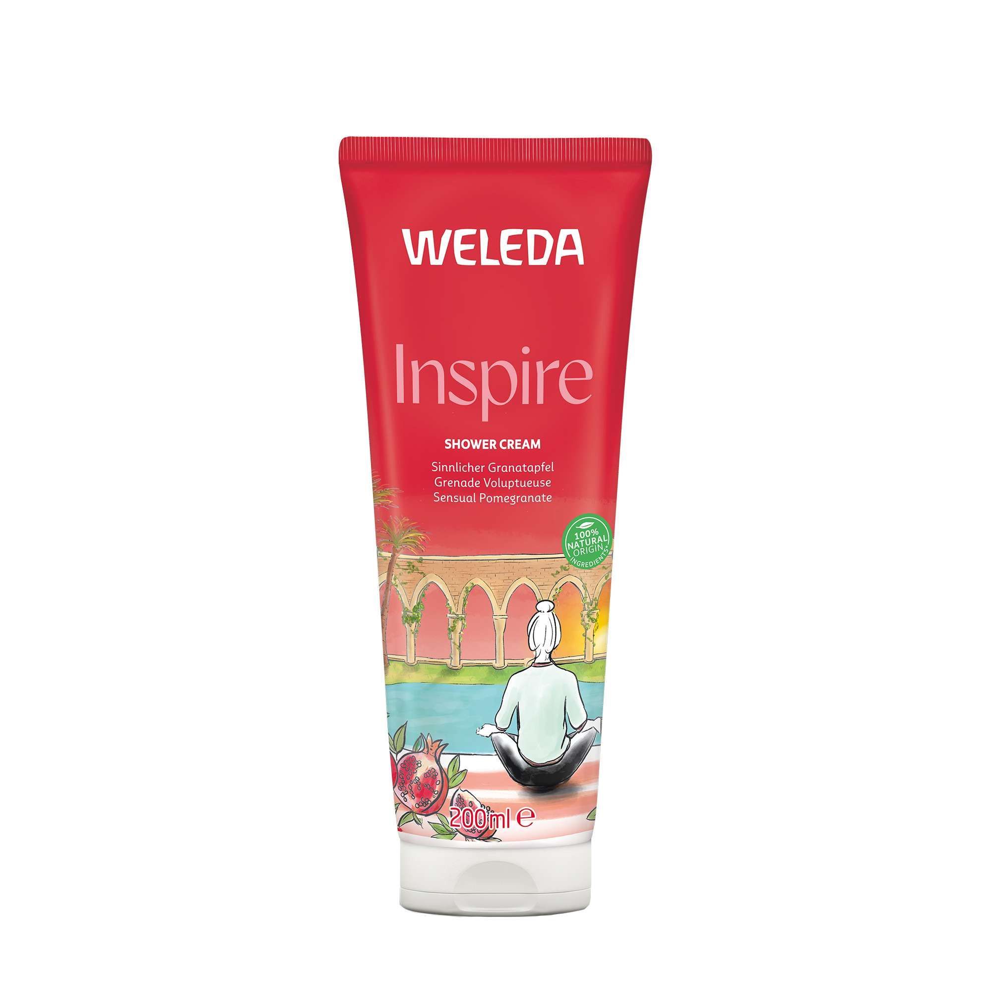 Изображение товара Гель для душа Inspire Weleda 200 мл натуральный уход для тела с маслом граната и подсолнечника