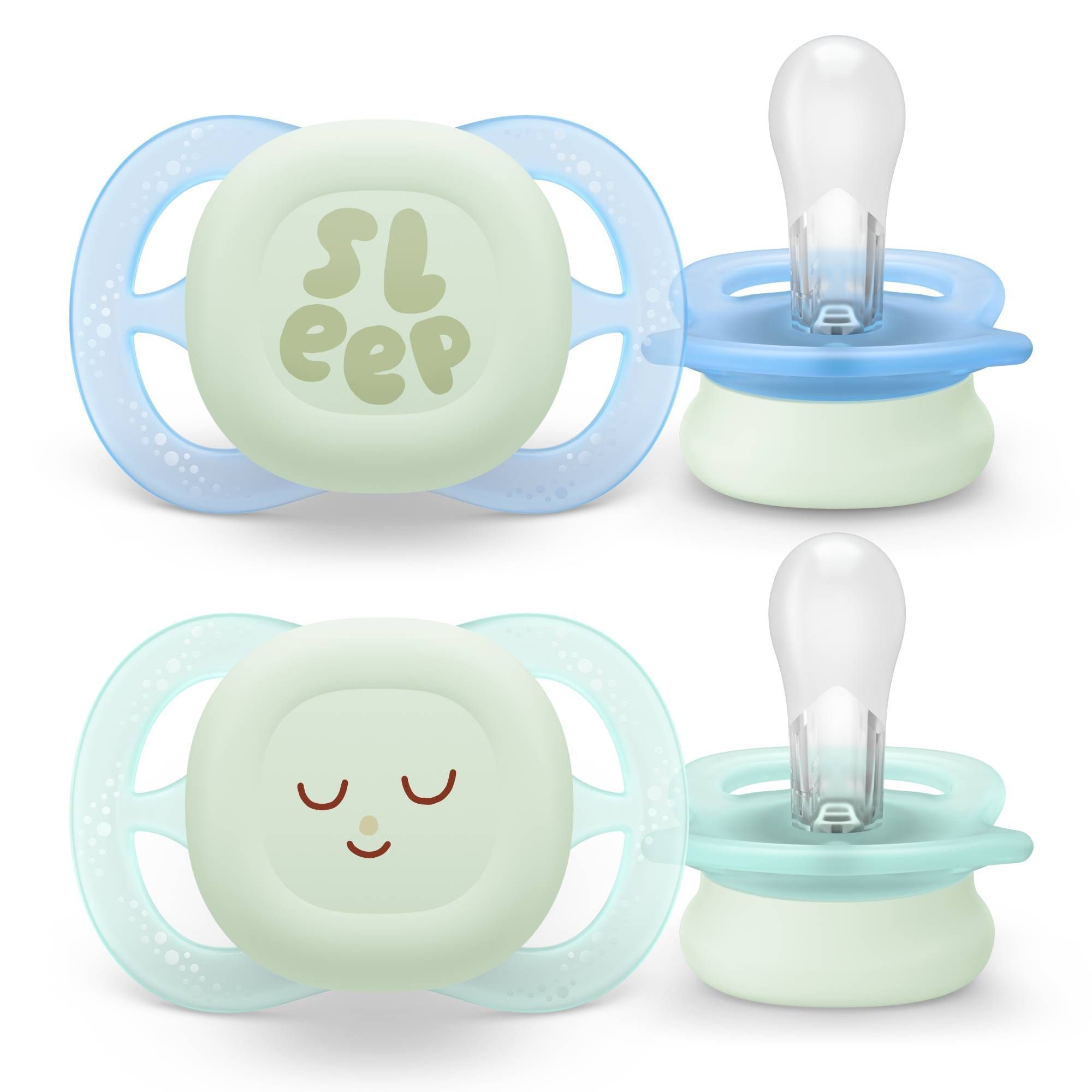 Изображение товара Силиконовая ортодонтическая соска-пустышка Philips Avent Night 0-6 мес с футляром