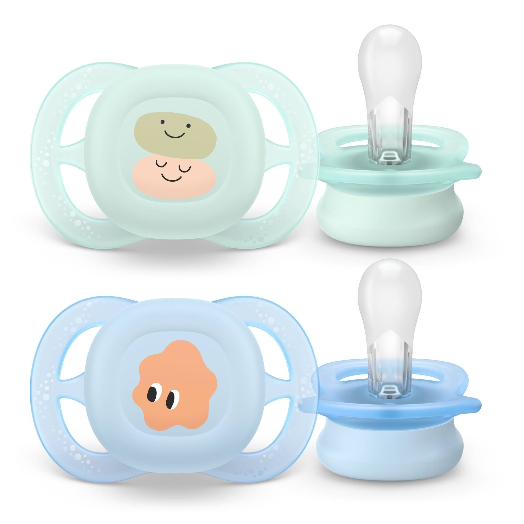 Изображение товара Силиконовая ортодонтическая соска-пустышка Philips Avent Ultra Start 0-6 мес. 2шт с футляром