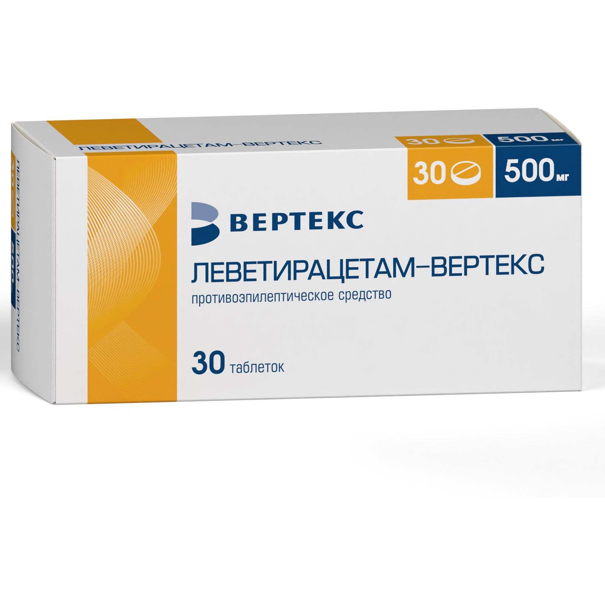 Изображение товара Леветирацетам-Вертекс таблетки п/о плен. 500мг 30шт