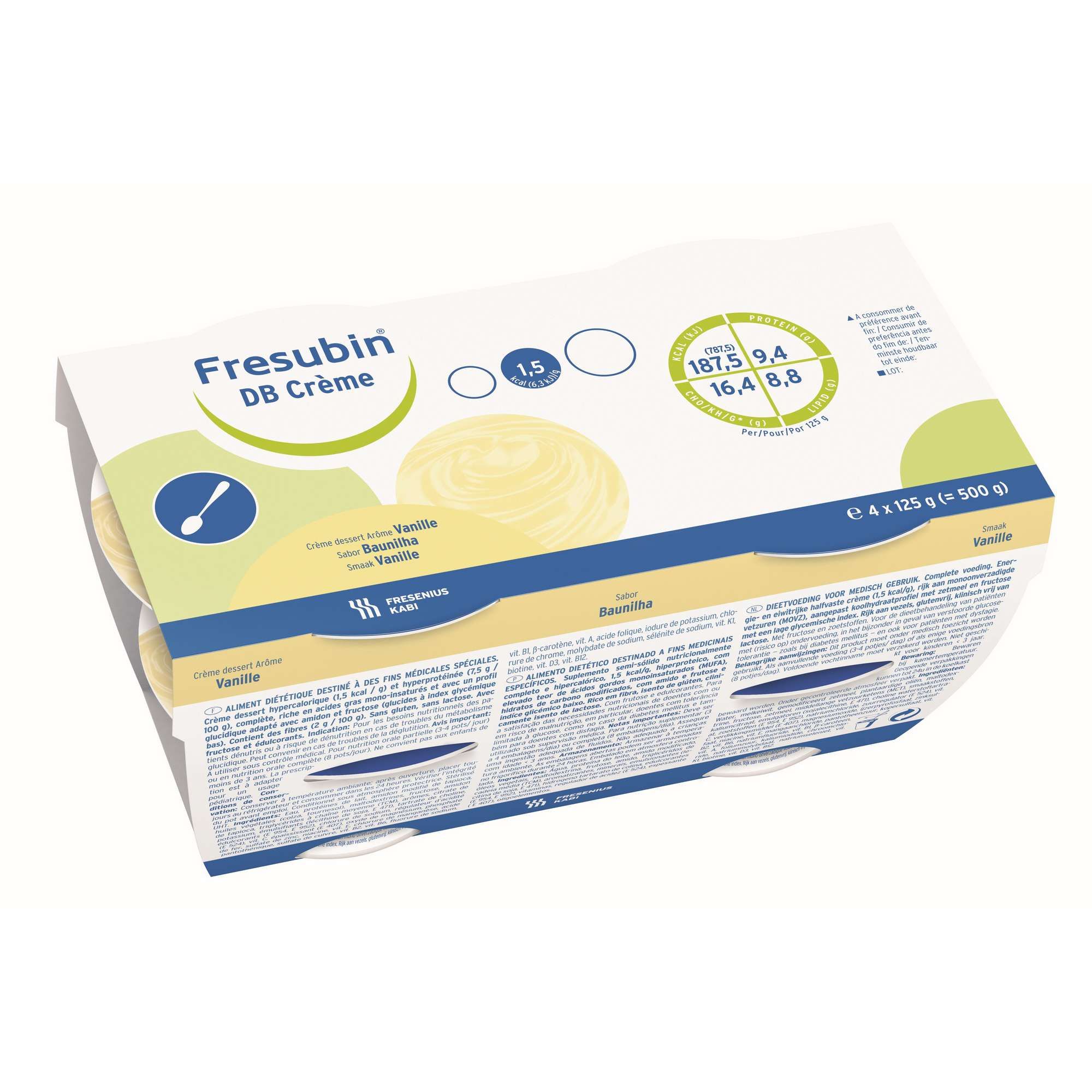 Изображение товара Крем со вкусом ванили Диабет Fresubin 125г 4 шт лечебное питание