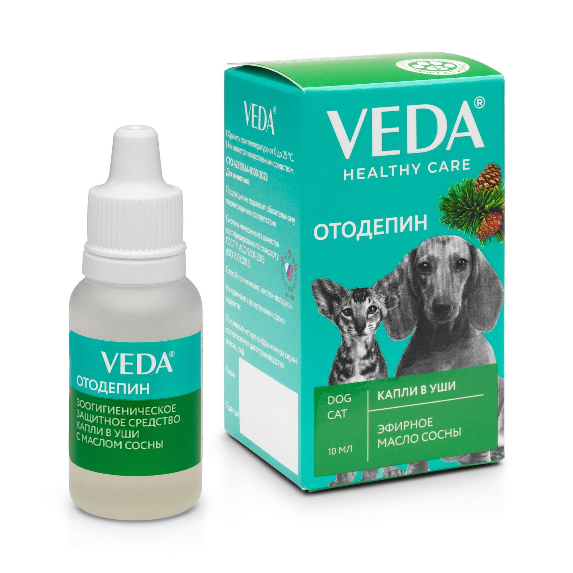 Изображение товара Veda Отодепин Капли в уши зоогигиеническое защитное с маслом сосны фл. 10мл