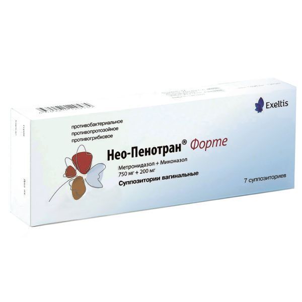 Изображение товара Нео-пенотран Форте суппозитории вагинальные 750мг+200мг 7 шт эффективное лечение вагинита