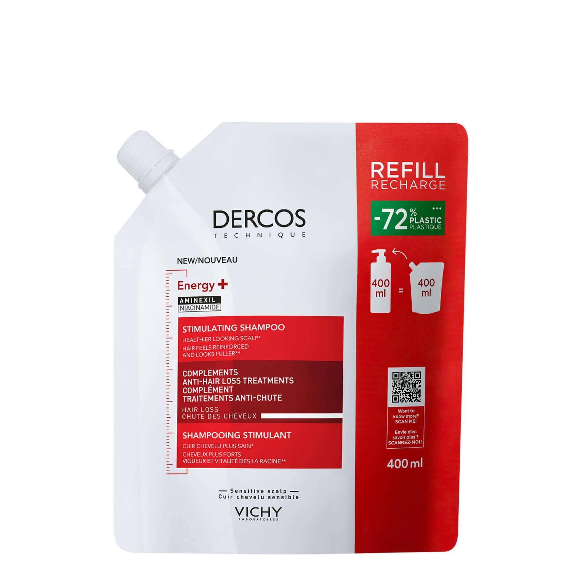 Изображение товара Шампунь против выпадения волос Energy+ Dercos Technique Vichy/Виши сменный блок 400мл