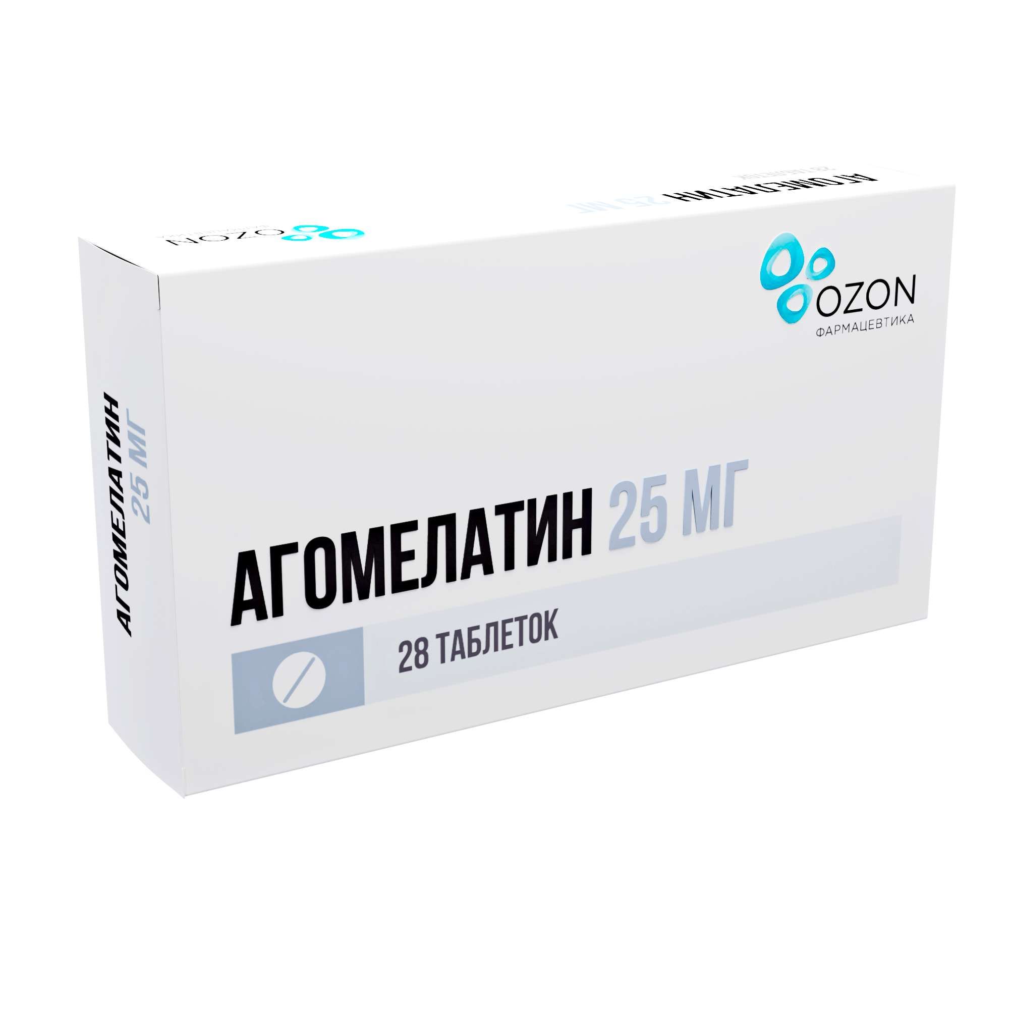 Изображение товара Агомелатин таблетки 25 мг 28 штук для лечения депрессии