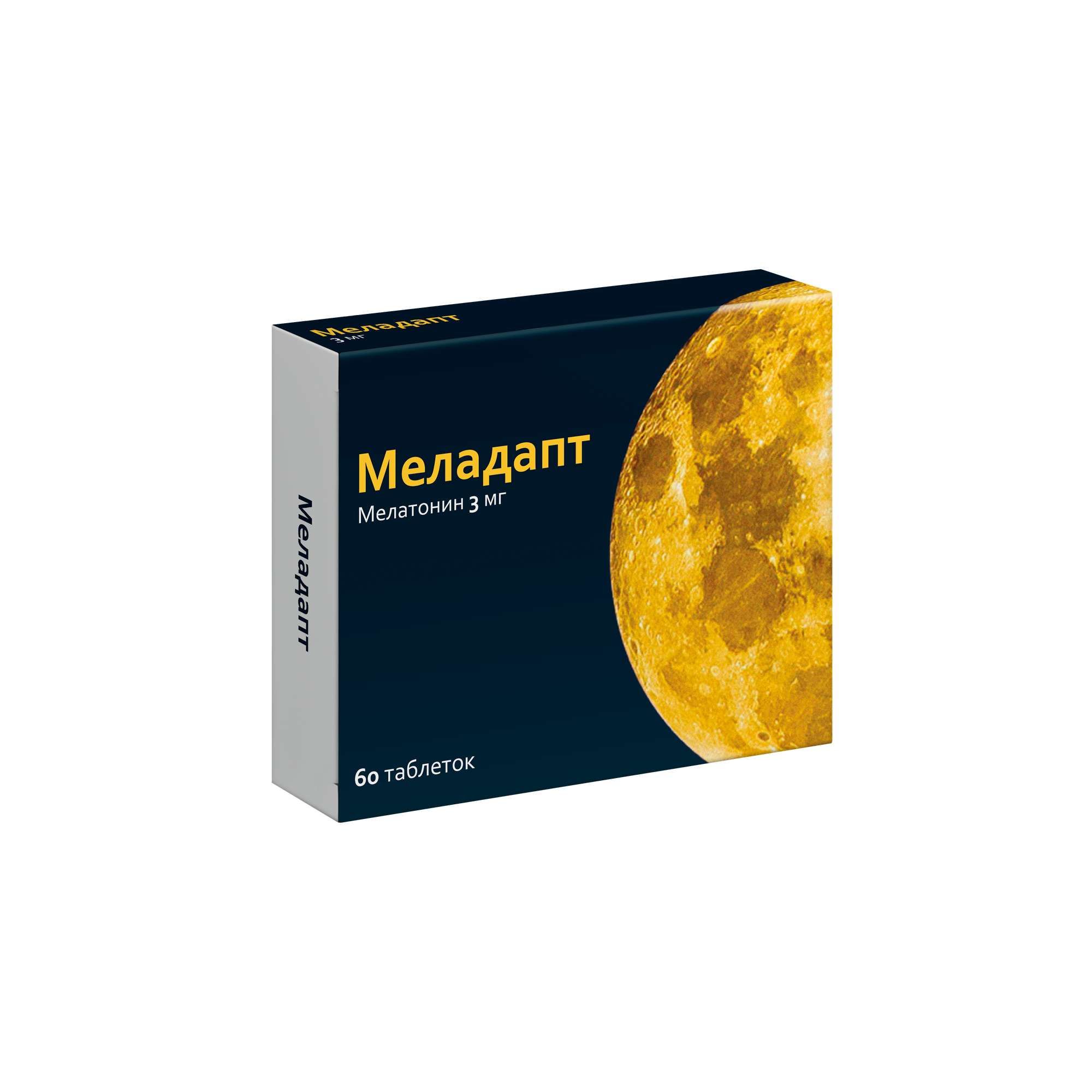 Изображение товара Меладапт таблетки 3мг 60 шт для нормализации сна и адаптации к смене часовых поясов