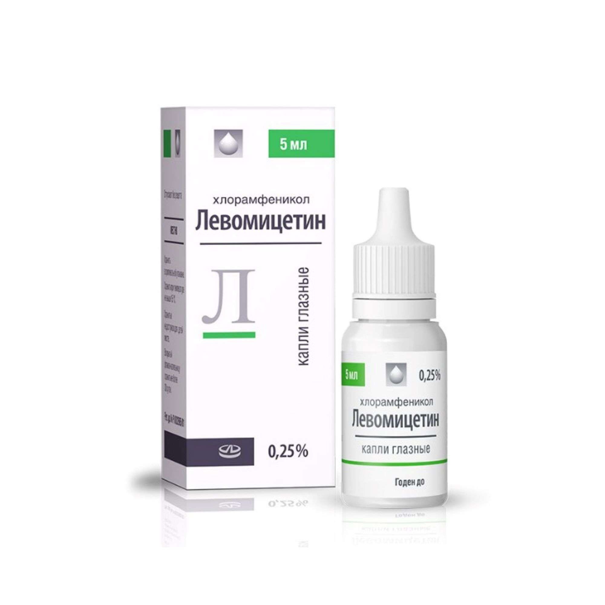 Изображение товара Левомицетин капли глазные 0,25% 5мл