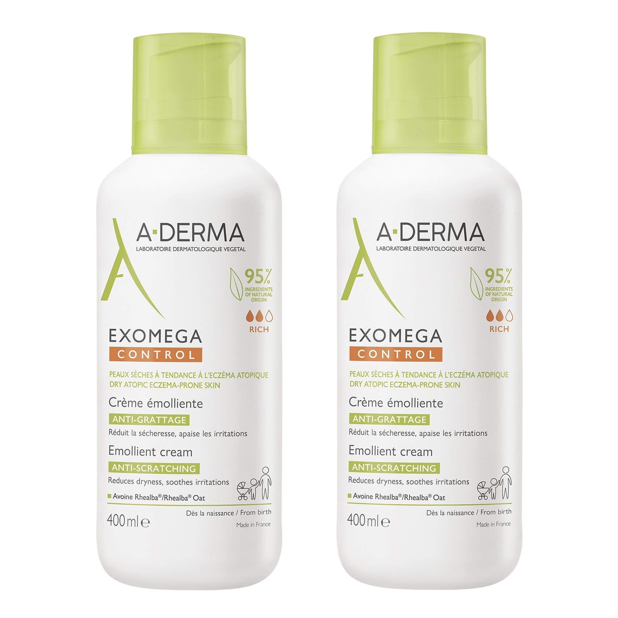 Изображение товара 2Х Крем смягчающий Exomega Control A-derma/А-дерма фл. 400мл
