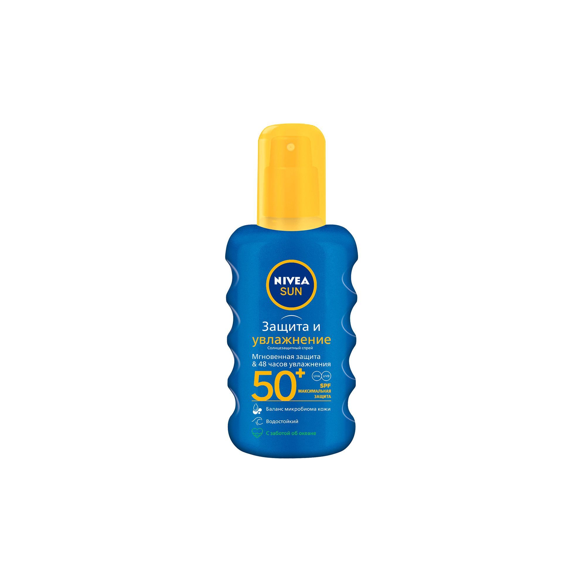 Изображение товара Спрей солнцезащитный увлажняющий SPF50+ Sun Nivea/Нивея фл. 200мл (85669)