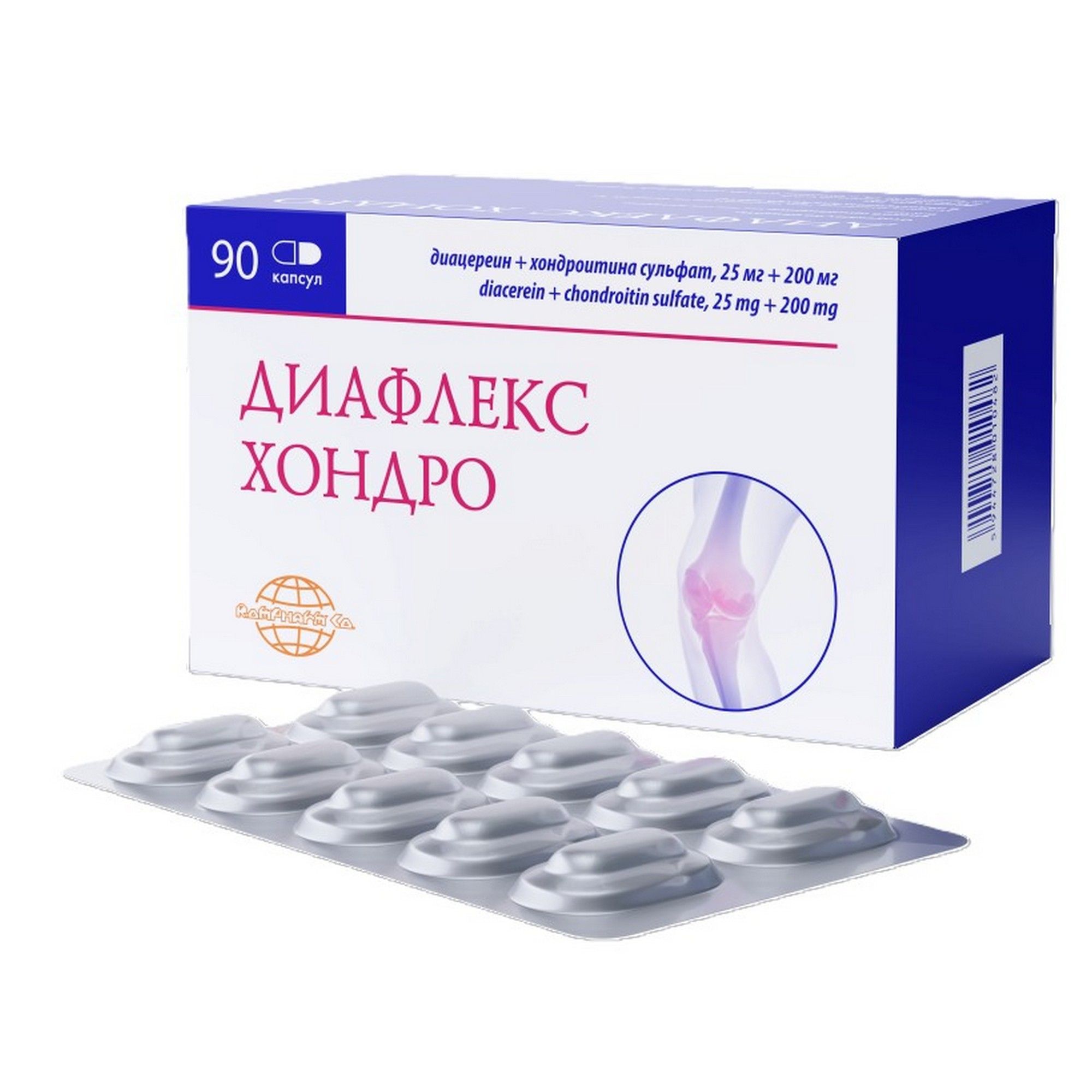 Изображение товара Диафлекс Хондро капсулы 25мг+200мг 90 шт для лечения остеоартрита