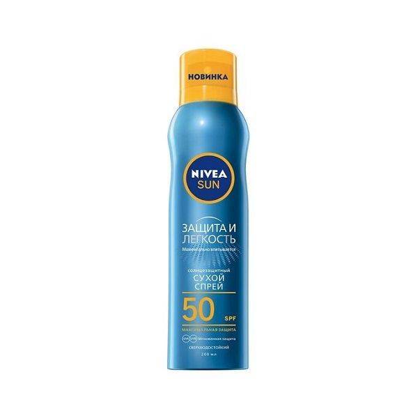 Изображение товара Спрей сухой солнцезащитный Защита и легкость SPF50 Sun Nivea/Нивея фл. 200мл (80461)