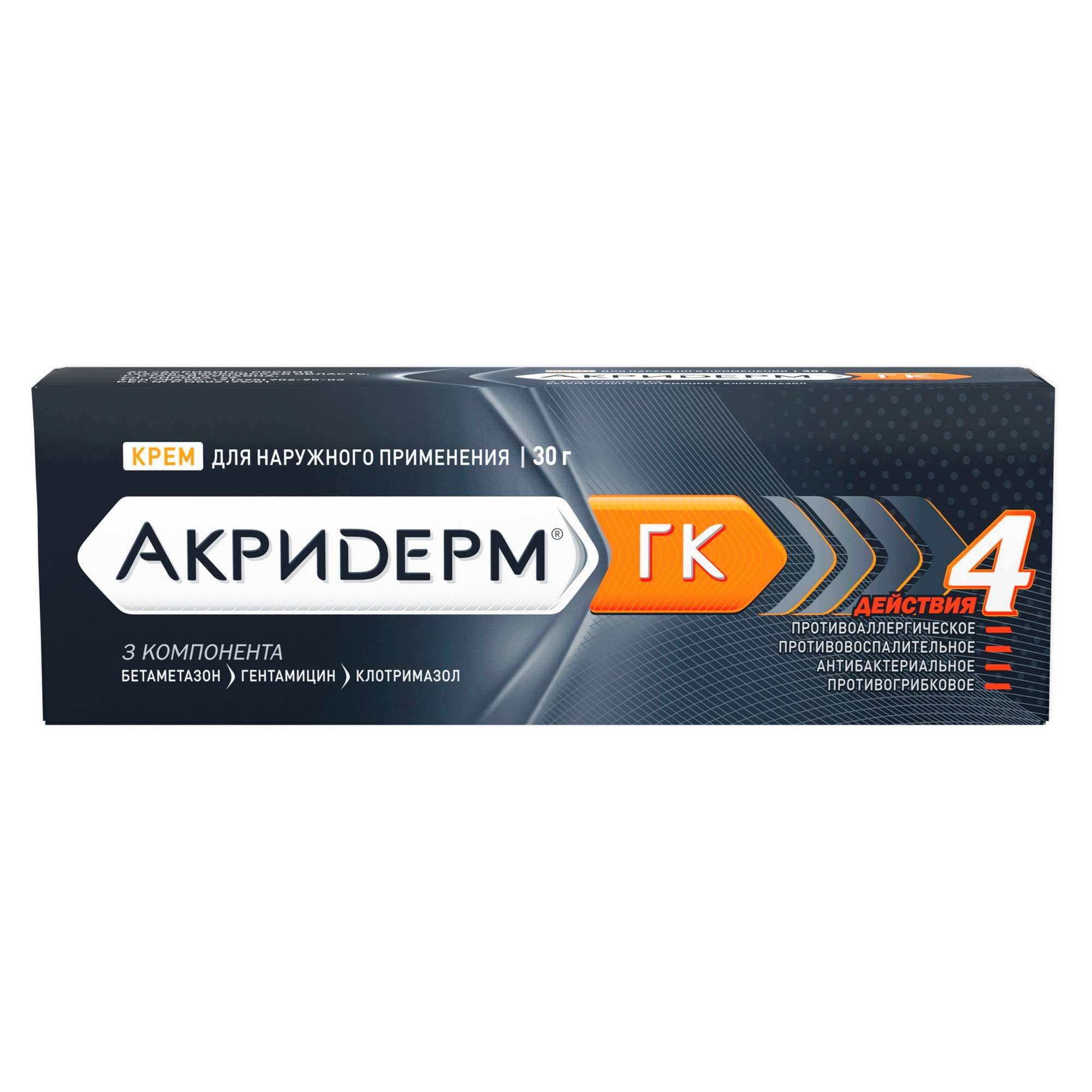 Изображение товара Акридерм ГК крем для наружного применения 30г с противовоспалительным действием