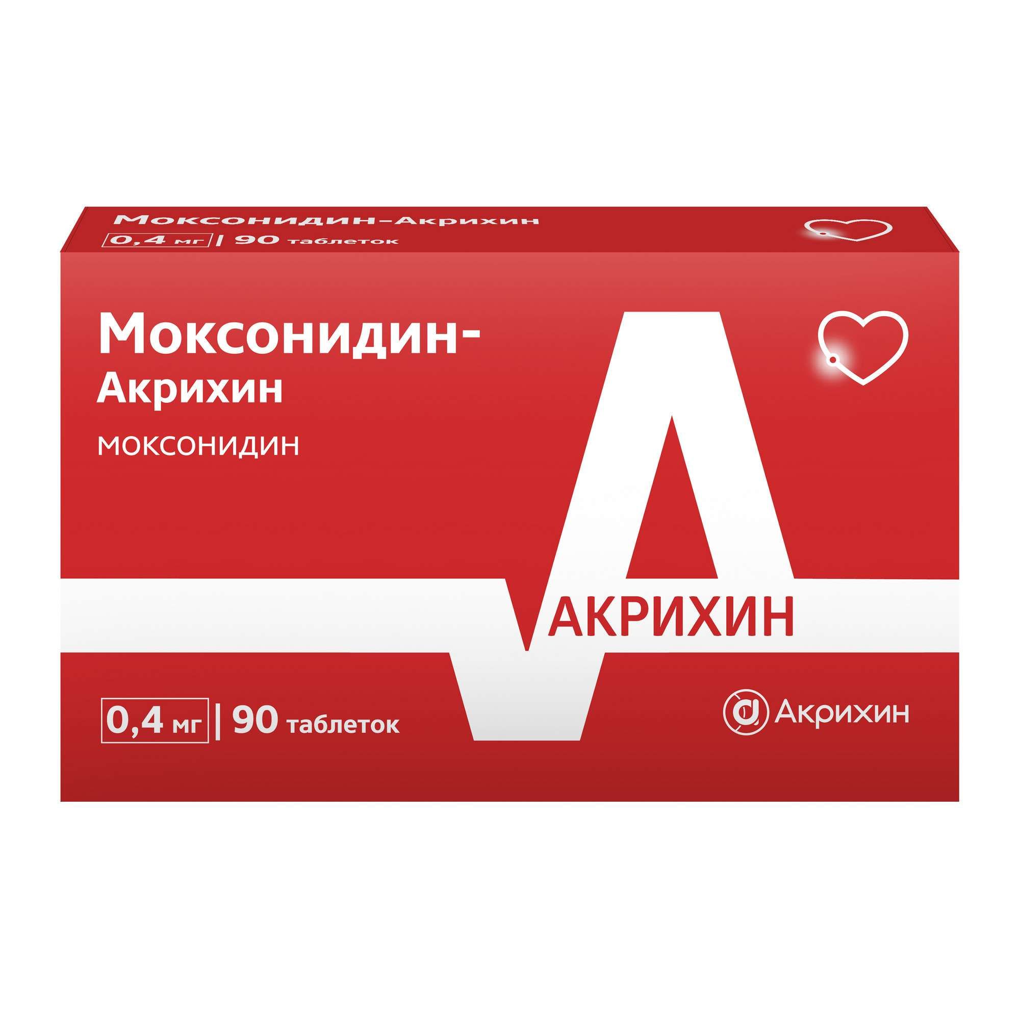 Изображение товара Моксонидин-Акрихин таблетки п/о плен. 0,4мг 90шт