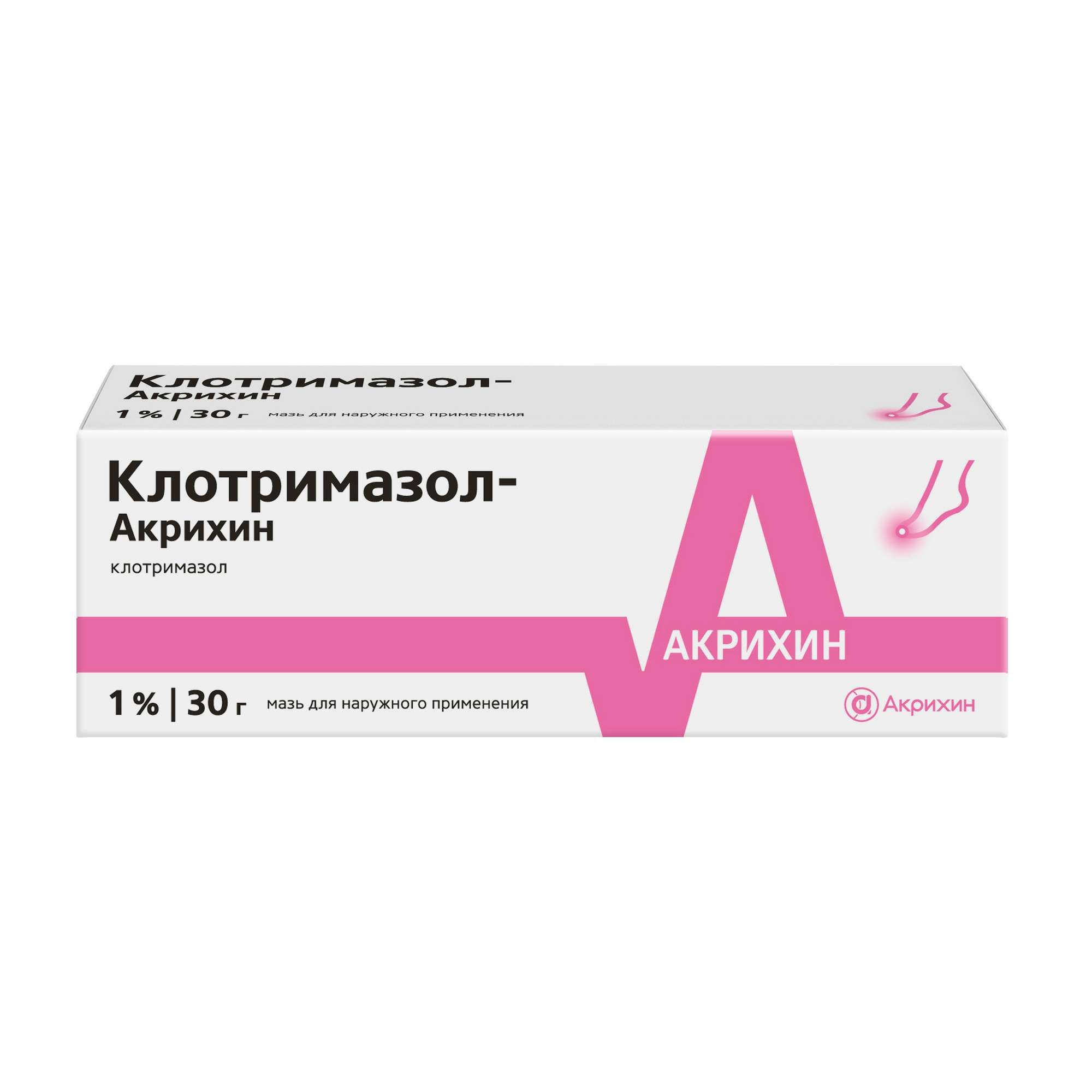 Изображение товара Клотримазол-Акрихин мазь для наружного применения 1% 30г